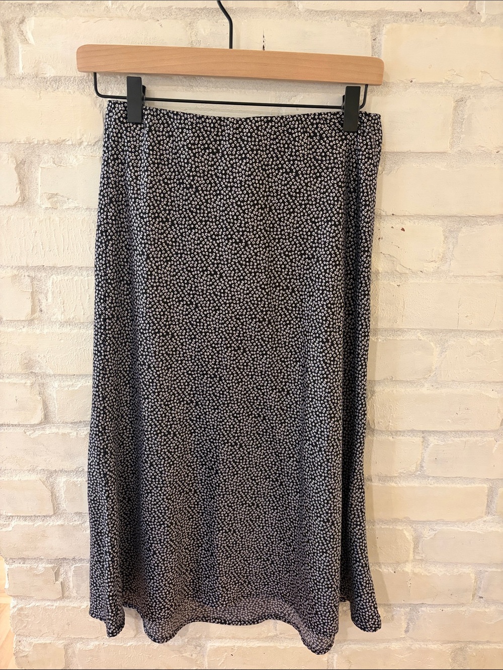 Carly Jean Los Angeles Black and White Midi Slip Skirt